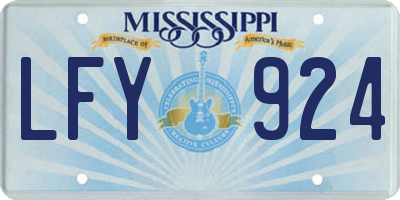 MS license plate LFY924