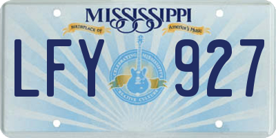 MS license plate LFY927