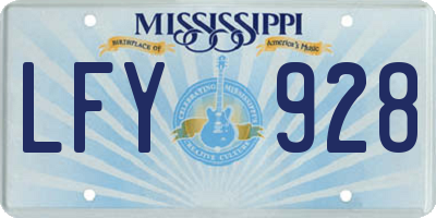 MS license plate LFY928