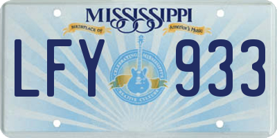 MS license plate LFY933