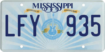 MS license plate LFY935