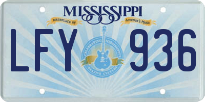MS license plate LFY936