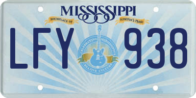 MS license plate LFY938