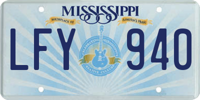 MS license plate LFY940