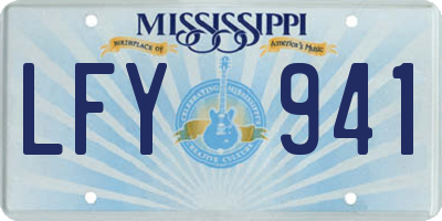 MS license plate LFY941