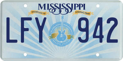 MS license plate LFY942