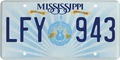 MS license plate LFY943