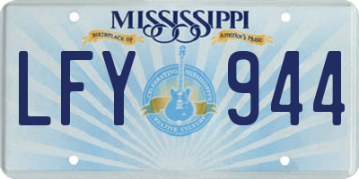 MS license plate LFY944