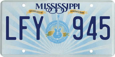 MS license plate LFY945