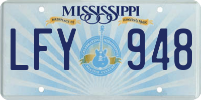 MS license plate LFY948