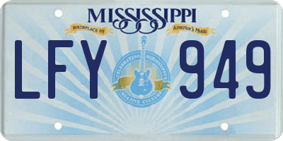 MS license plate LFY949