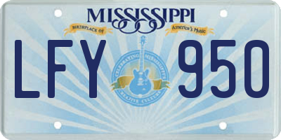 MS license plate LFY950
