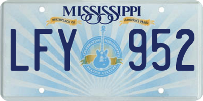 MS license plate LFY952