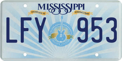 MS license plate LFY953