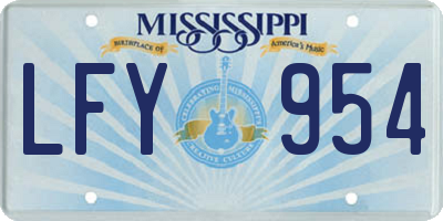 MS license plate LFY954