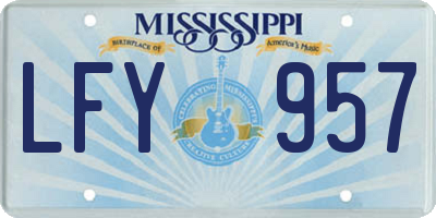 MS license plate LFY957