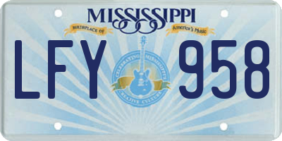 MS license plate LFY958