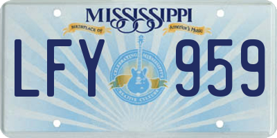 MS license plate LFY959