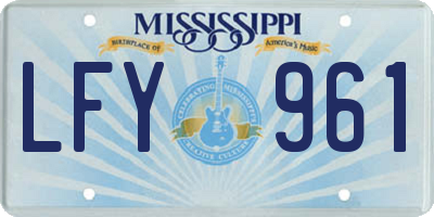 MS license plate LFY961