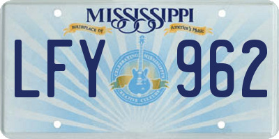 MS license plate LFY962