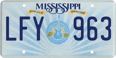 MS license plate LFY963