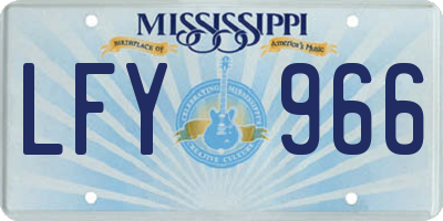 MS license plate LFY966