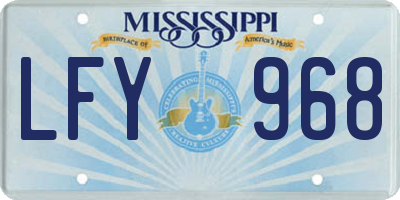MS license plate LFY968