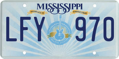 MS license plate LFY970