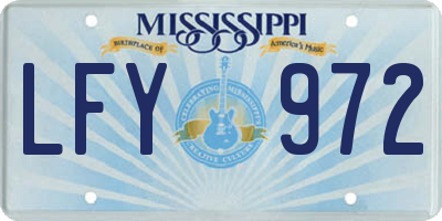 MS license plate LFY972