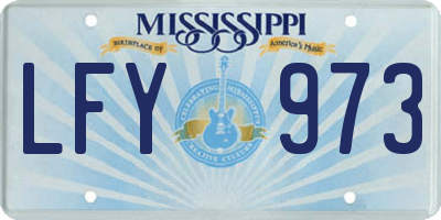 MS license plate LFY973