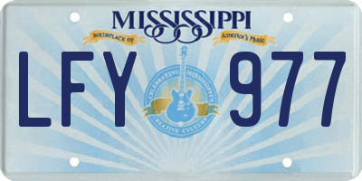MS license plate LFY977