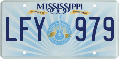 MS license plate LFY979