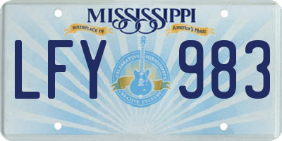 MS license plate LFY983
