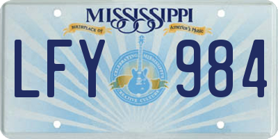MS license plate LFY984