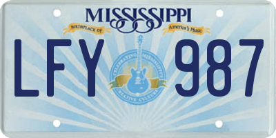 MS license plate LFY987