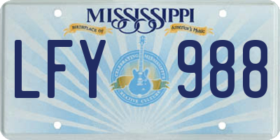 MS license plate LFY988