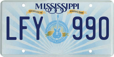 MS license plate LFY990