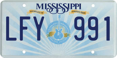 MS license plate LFY991