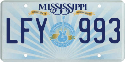 MS license plate LFY993