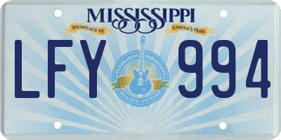 MS license plate LFY994