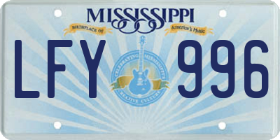 MS license plate LFY996