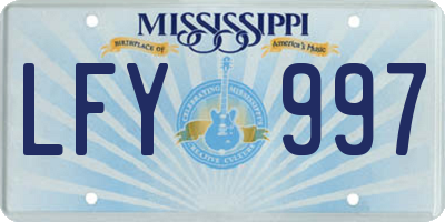 MS license plate LFY997