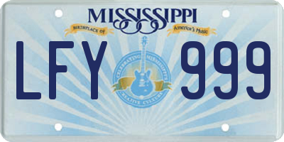MS license plate LFY999