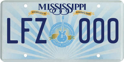 MS license plate LFZ000
