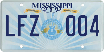 MS license plate LFZ004