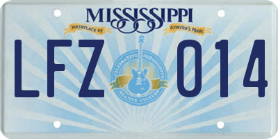 MS license plate LFZ014