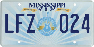 MS license plate LFZ024