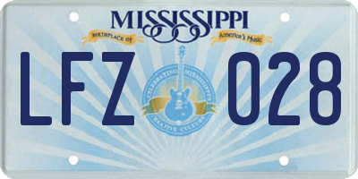 MS license plate LFZ028