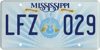 MS license plate LFZ029