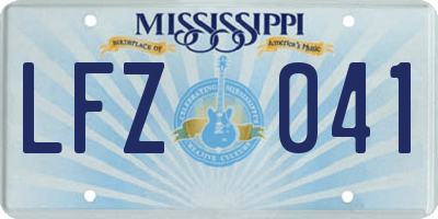 MS license plate LFZ041